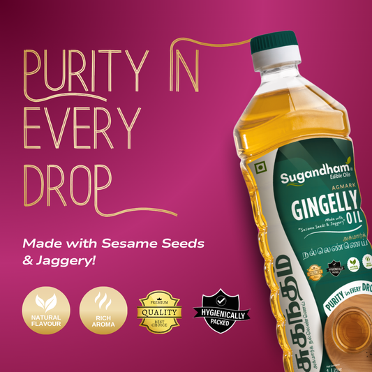 Sugandham Cold Pressed Gingelly / Sesame / Til Ka Oil / அக்மார்க் நல்லெண்ணெய் - 1 Litre