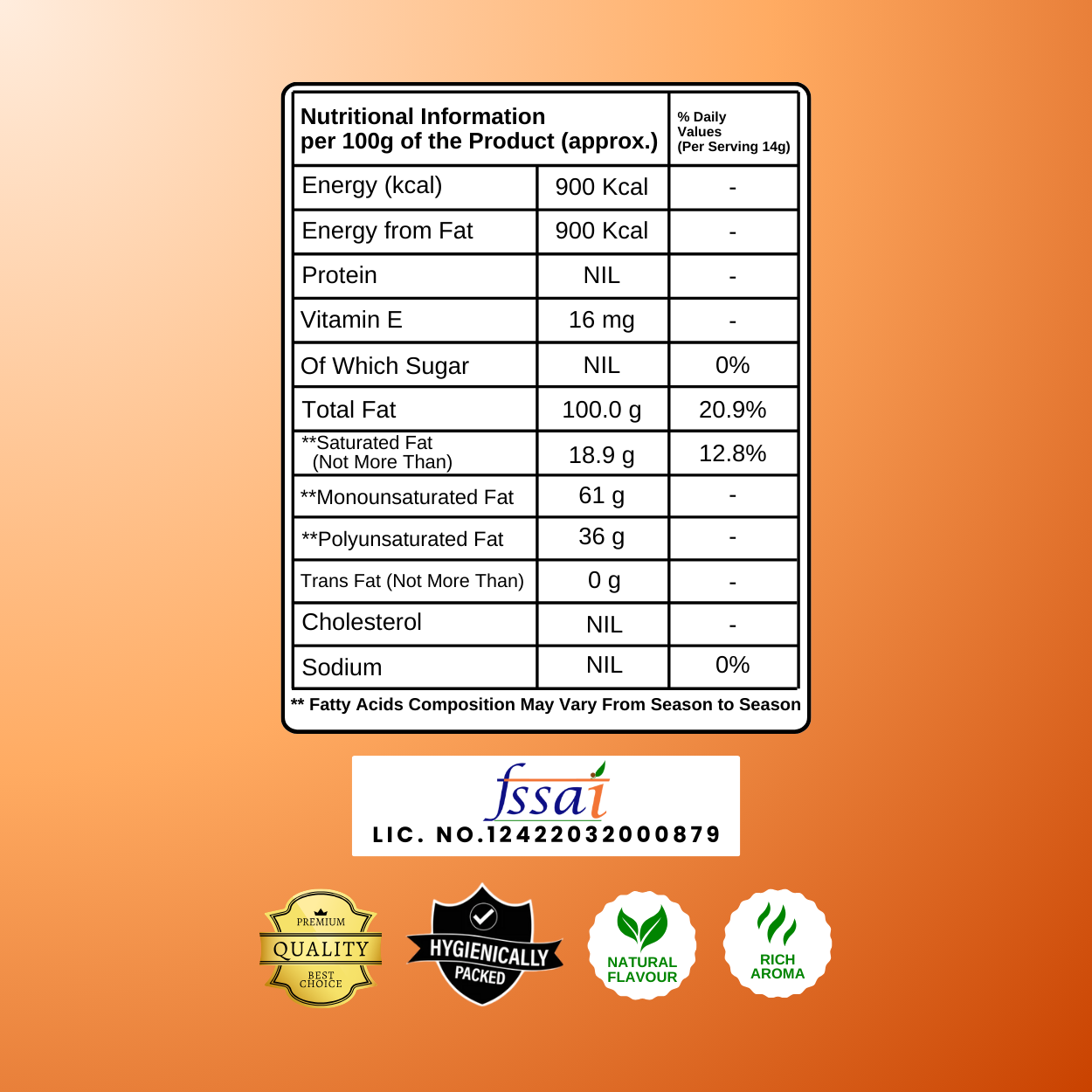 Sugandham Groundnut Oil / Peanut Oil ( Chekku / Ghani ) / கடலை எண்ணெய் 1 Litre - Pouch