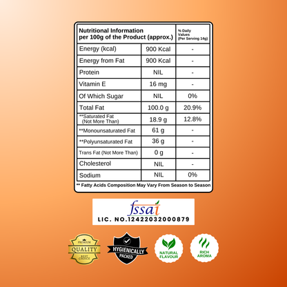 Sugandham Groundnut Oil / Peanut Oil ( Chekku / Ghani ) / கடலை எண்ணெய் 1 Litre - Pouch