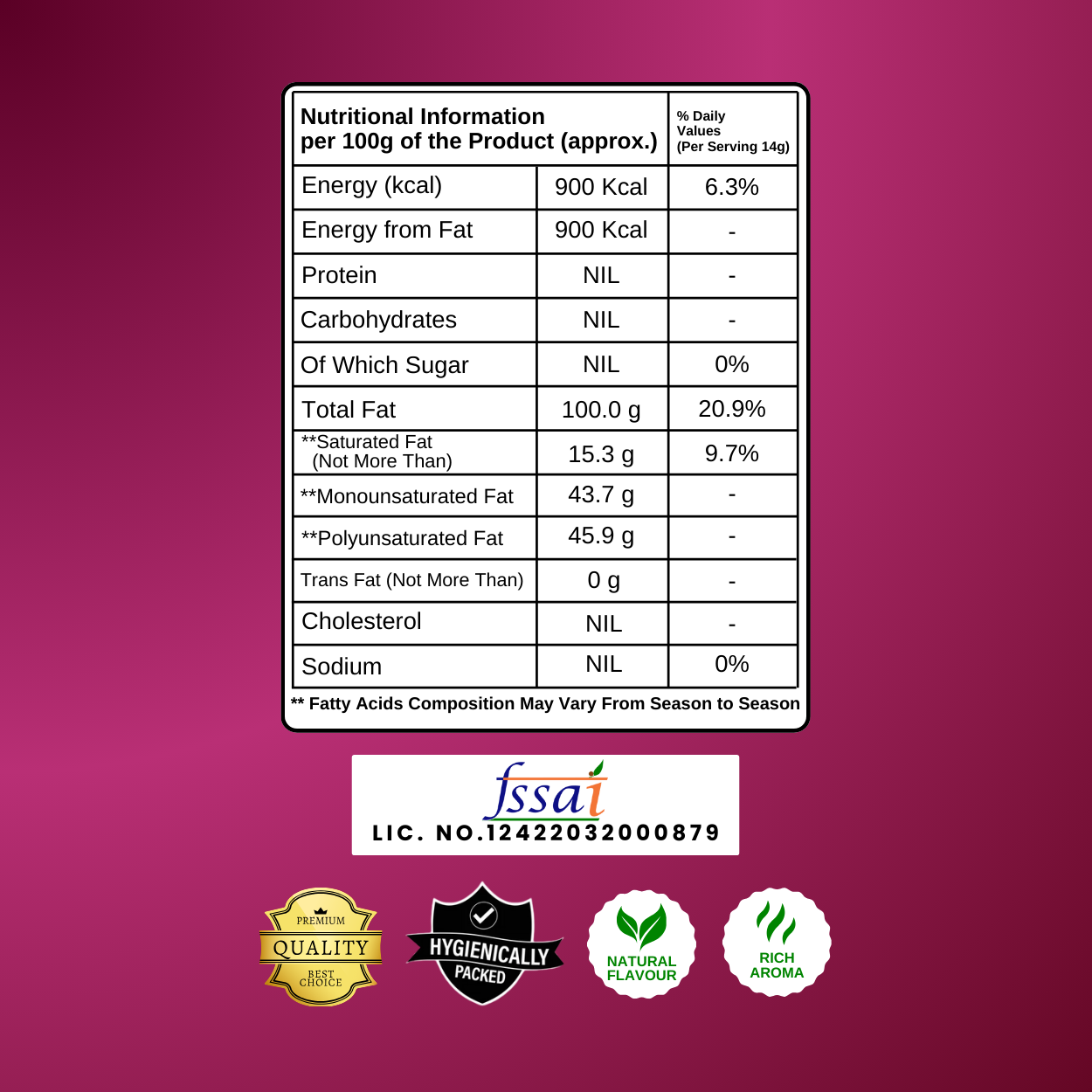 Sugandham Cold Pressed Gingelly / Sesame / Til Ka Oil / அக்மார்க் தும்பை நல்லெண்ணெய் - 1 Litre - Pouch