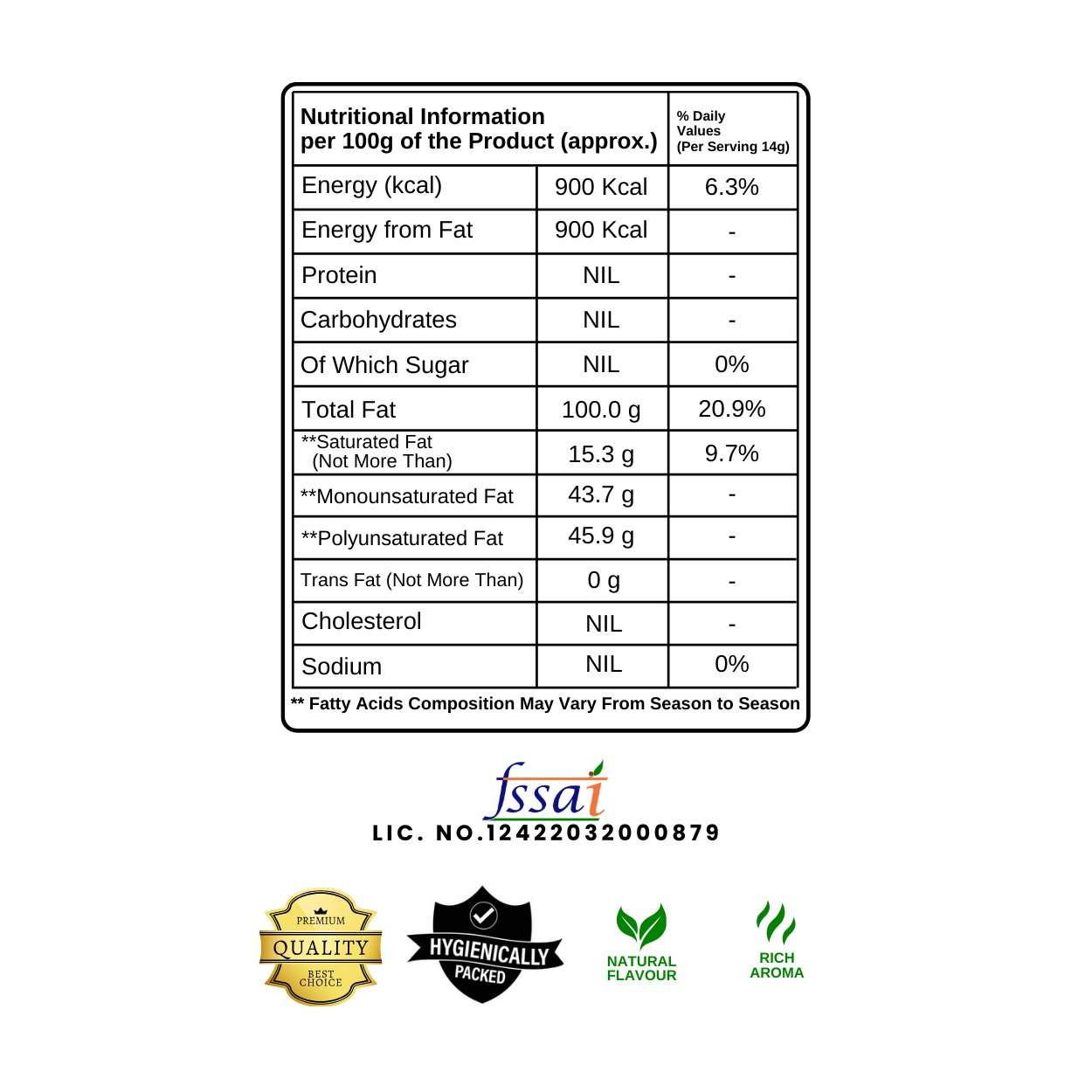Sugandham Cold Pressed Gingelly / Sesame / Til Ka Oil / அக்மார்க் தும்பை நல்லெண்ணெய் - 15 Kgs - Tin
