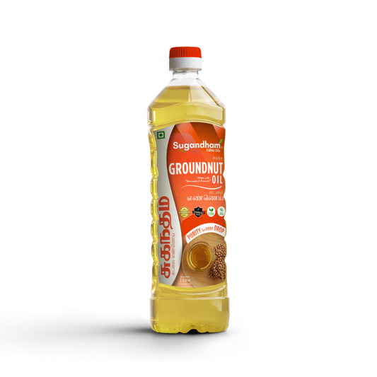 Sugandham Groundnut Oil / Peanut Oil ( Chekku / Ghani ) கடலை எண்ணெய் 1 Litre